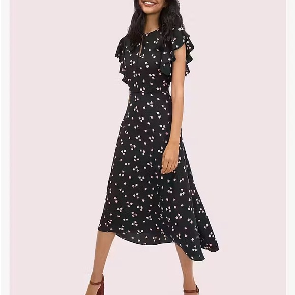 NWT Kate Spade Daisy Toss Flutter Sleeve Dress size 2 - Picture 2 of 5